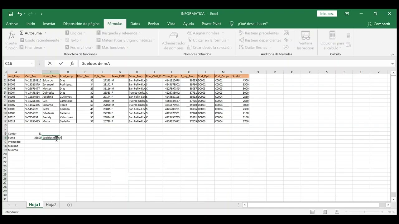 Excel practica