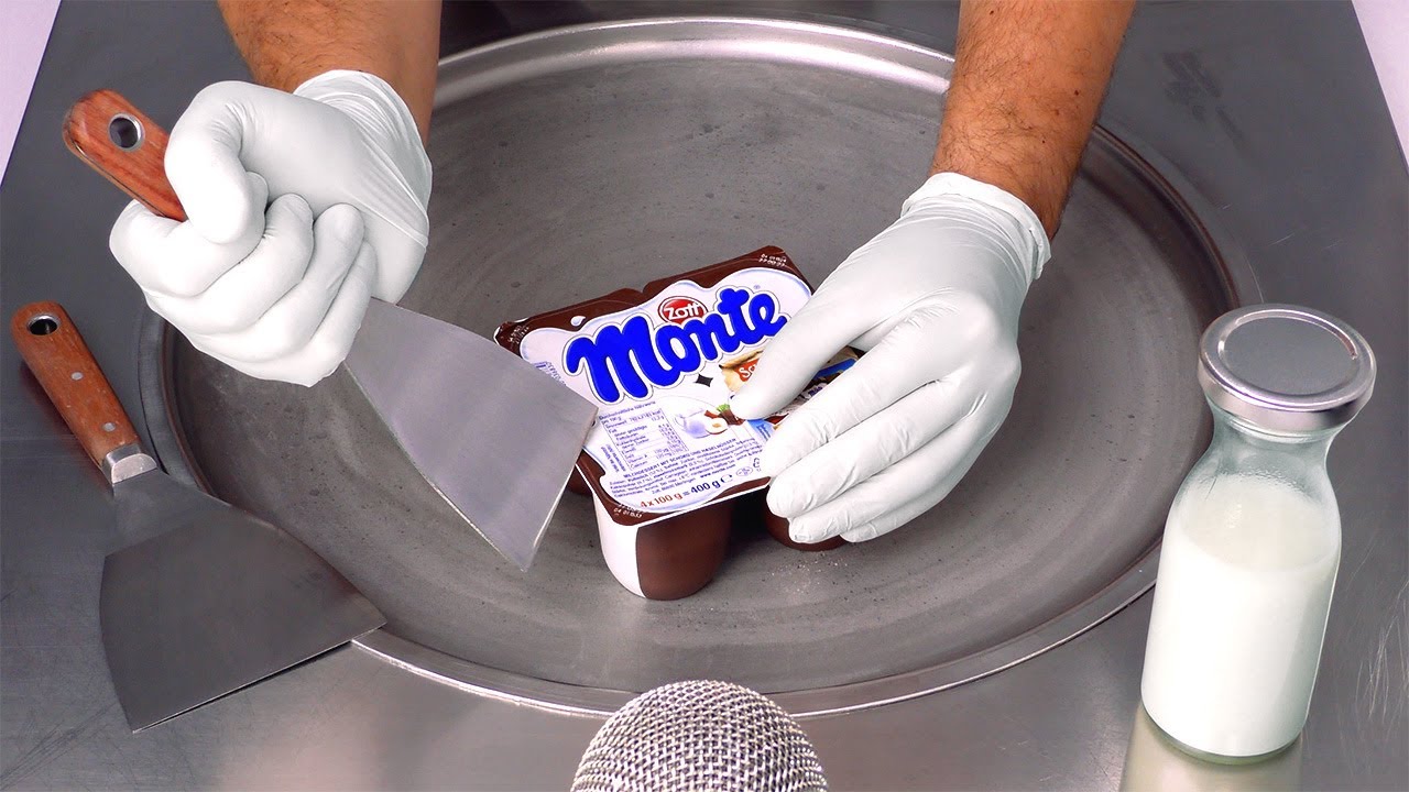 Monte Ice Cream Rolls | Zott Monte - Chocolate Hazelnut Milk Creme Pudding Dessert ASMR (no talking)