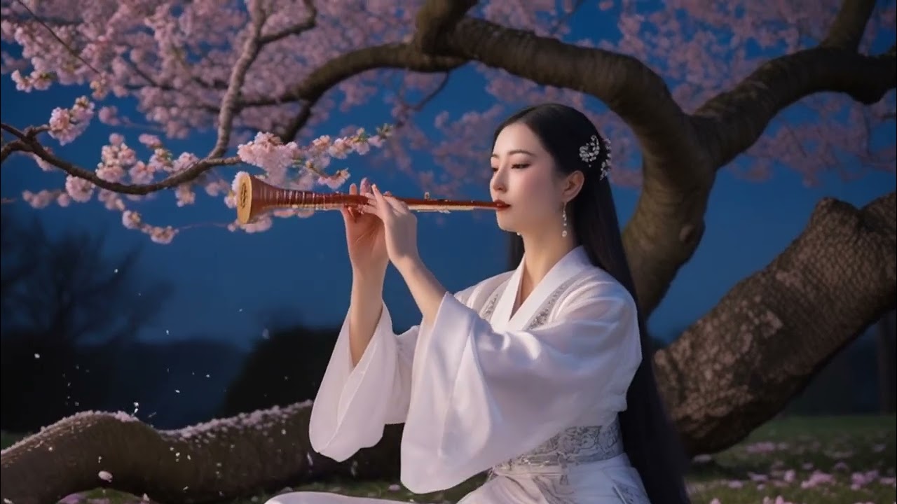 Moonlight Sakura Melody 🌸 | Romantic Zen Chinese Instrumental Music | Cinematic Night Ambience