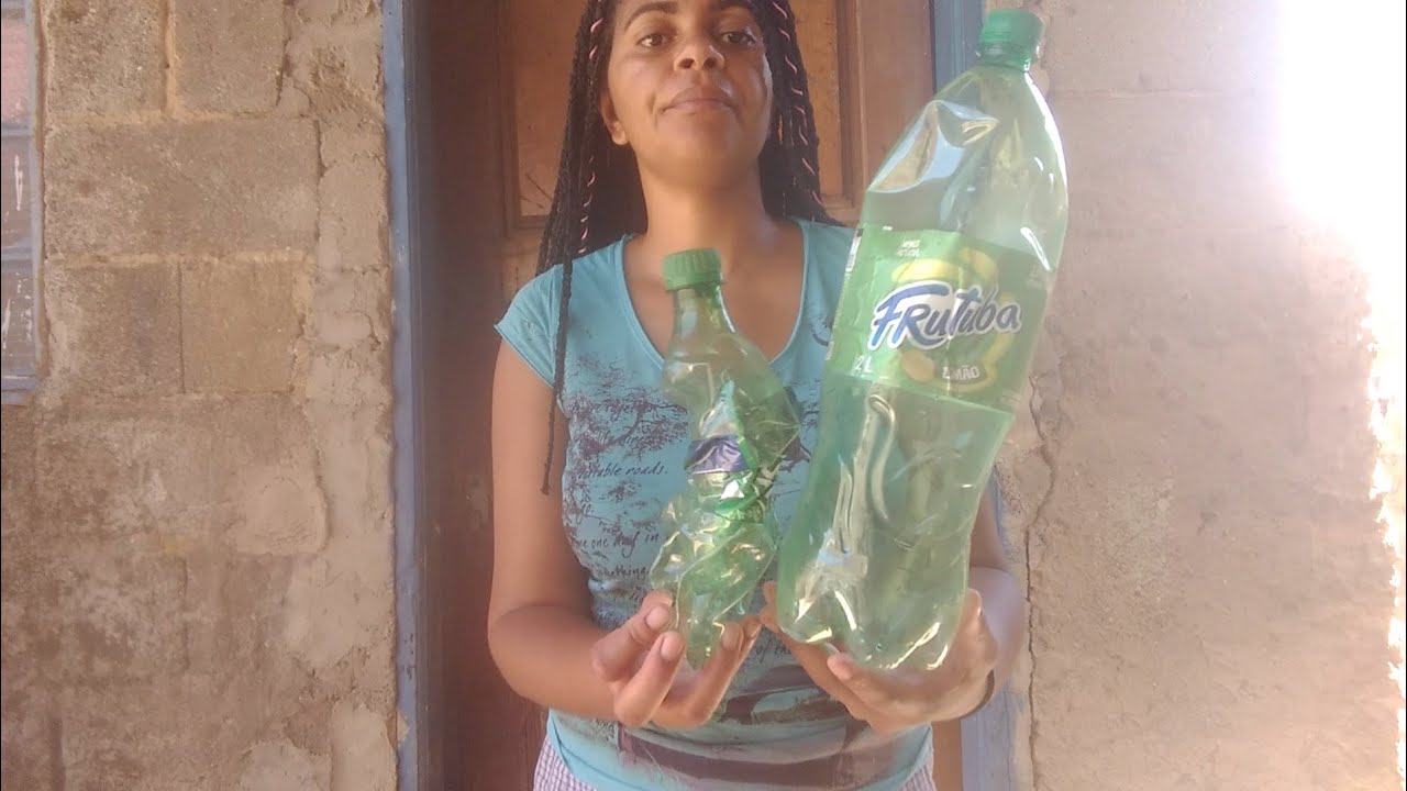 dica como amassar garrafa pet mostrei material que pegamos e ganhamos #reciclagem