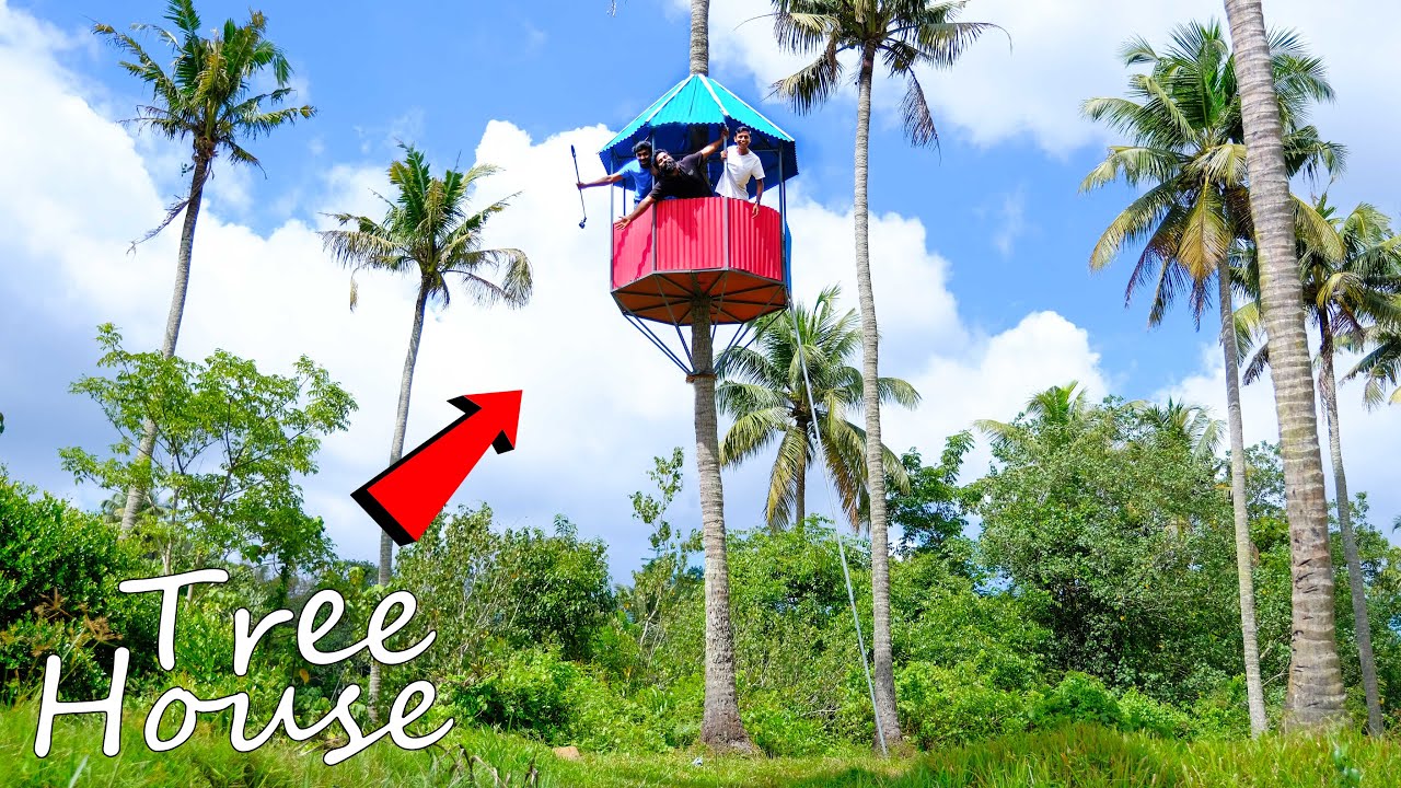 Coconut Tree House Making | ഒറ്റ തെങ്ങിൽ ഏറുമാടം ഉണ്ടാക്കിയപ്പോൾ | M4 Tech |