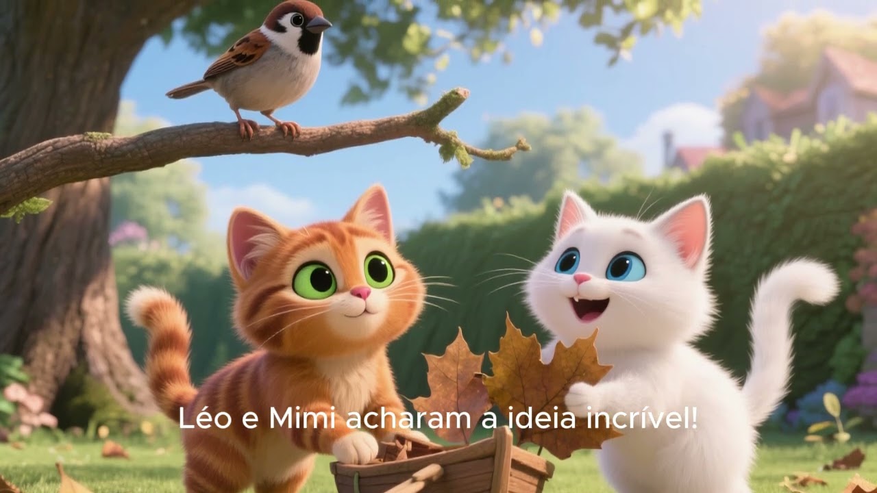 Gatinho Léo conhecendo o vento