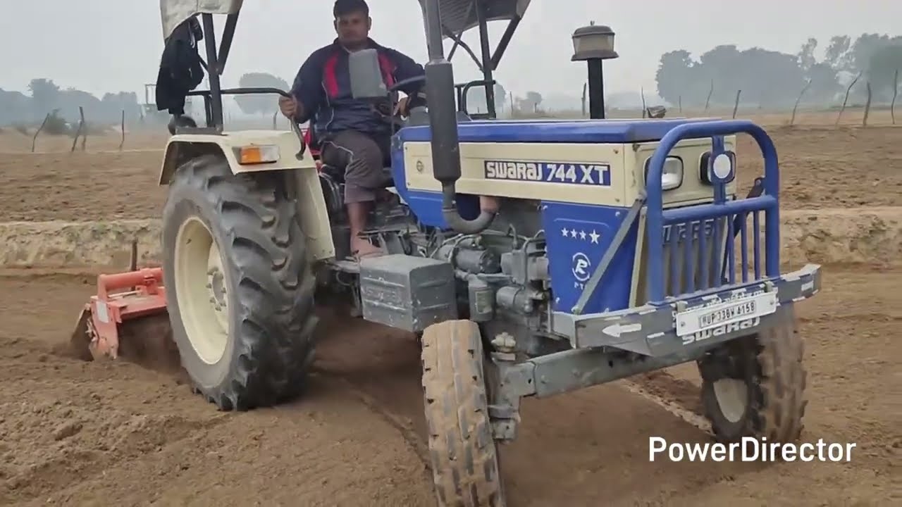 Swaraj 744 xt rotaweter performance and mileage test 