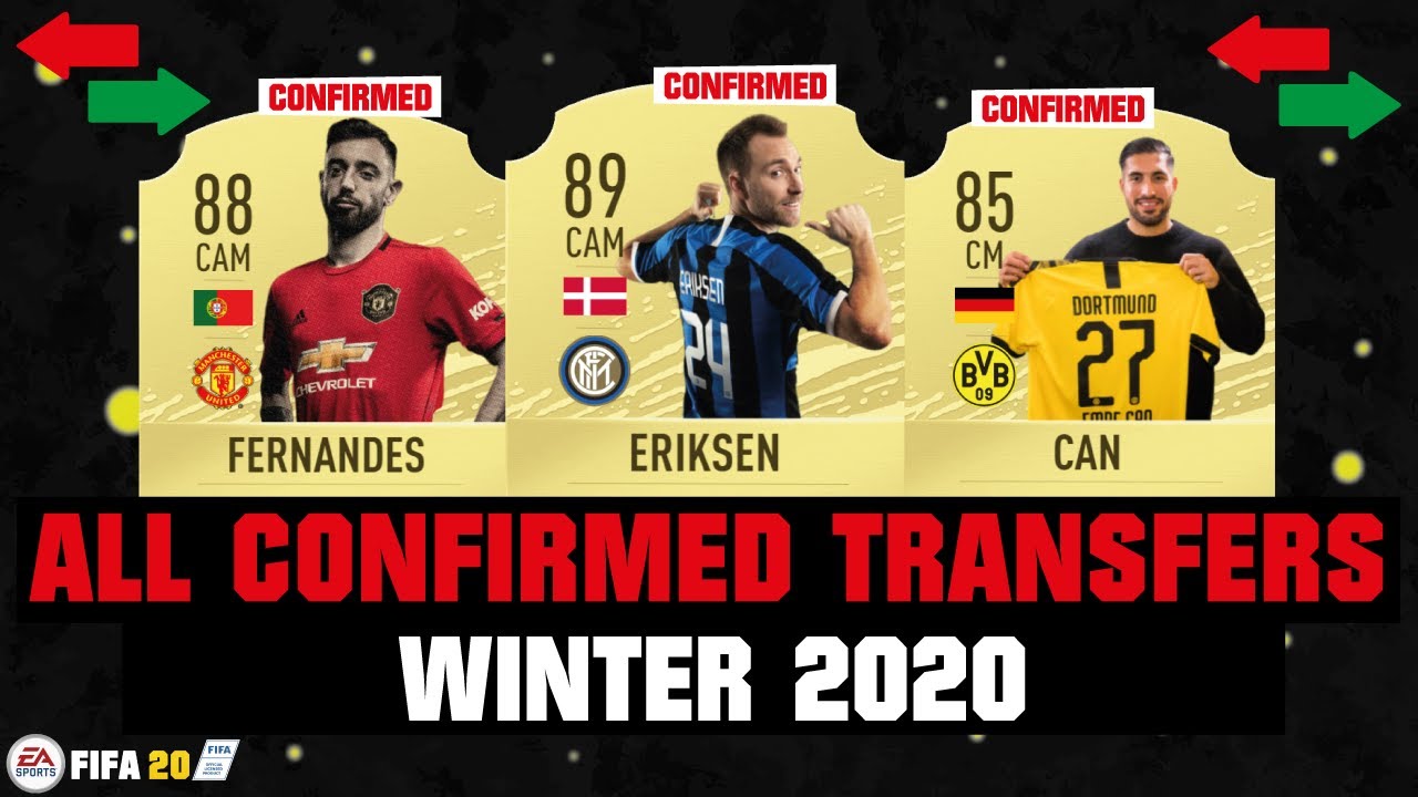 ALL NEW CONFIRMED TRANSFERS WINTER 2020 ✅🔥| FT. ERIKSEN, BRUNO FERNANDES, EMRE CAN... etc