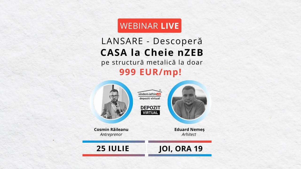 CASĂ la CHEIE nZEB pe structură metalică la doar 999 EUR/mp!