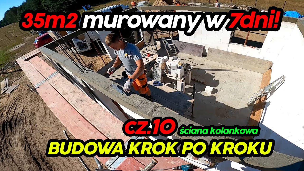 Dom 35m2 w 7 dni. Ściana kolankowa 35m2. Dom 35m2 murowany z antresolą. Cz. 10.