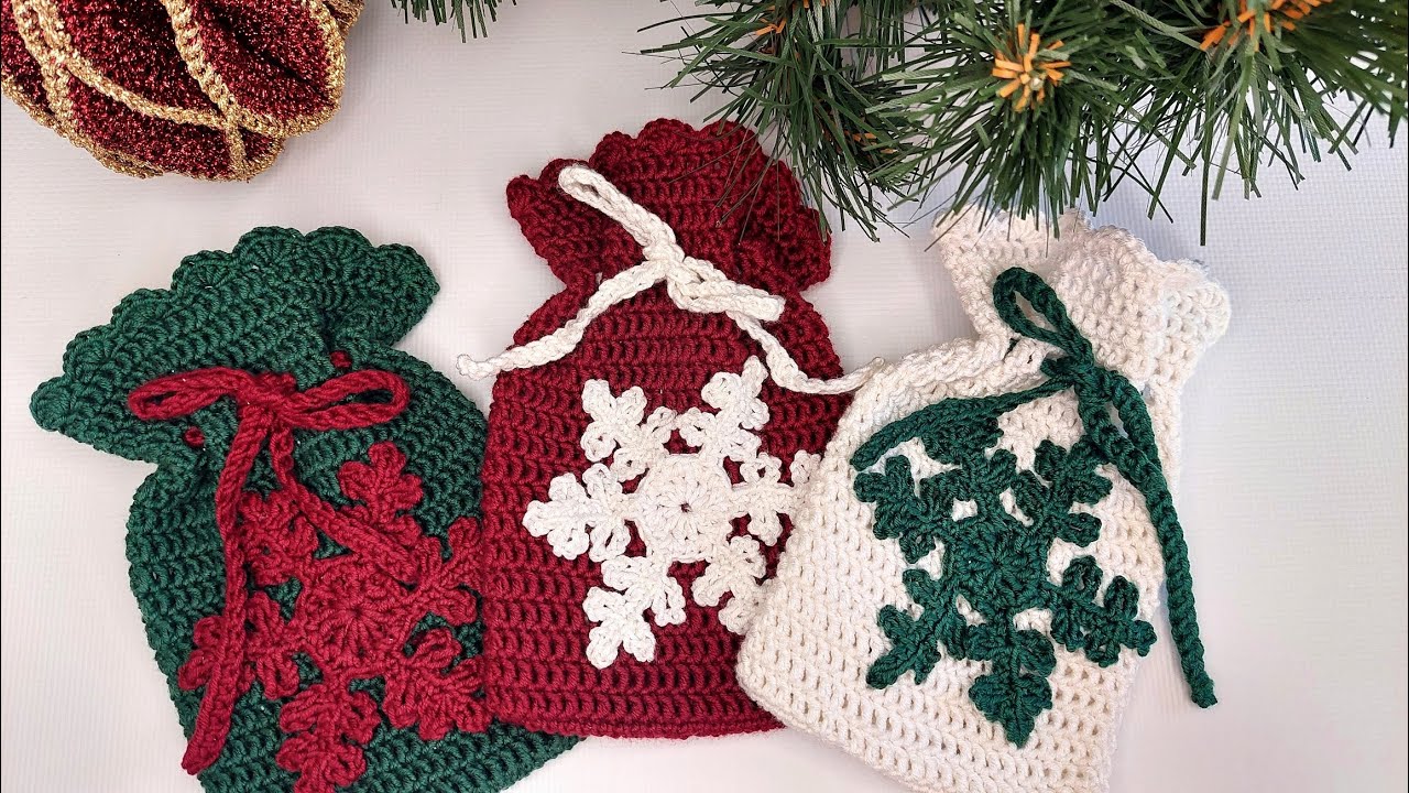 Crochet a Beautiful Christmas Gift Bag | Easy Holiday DIY