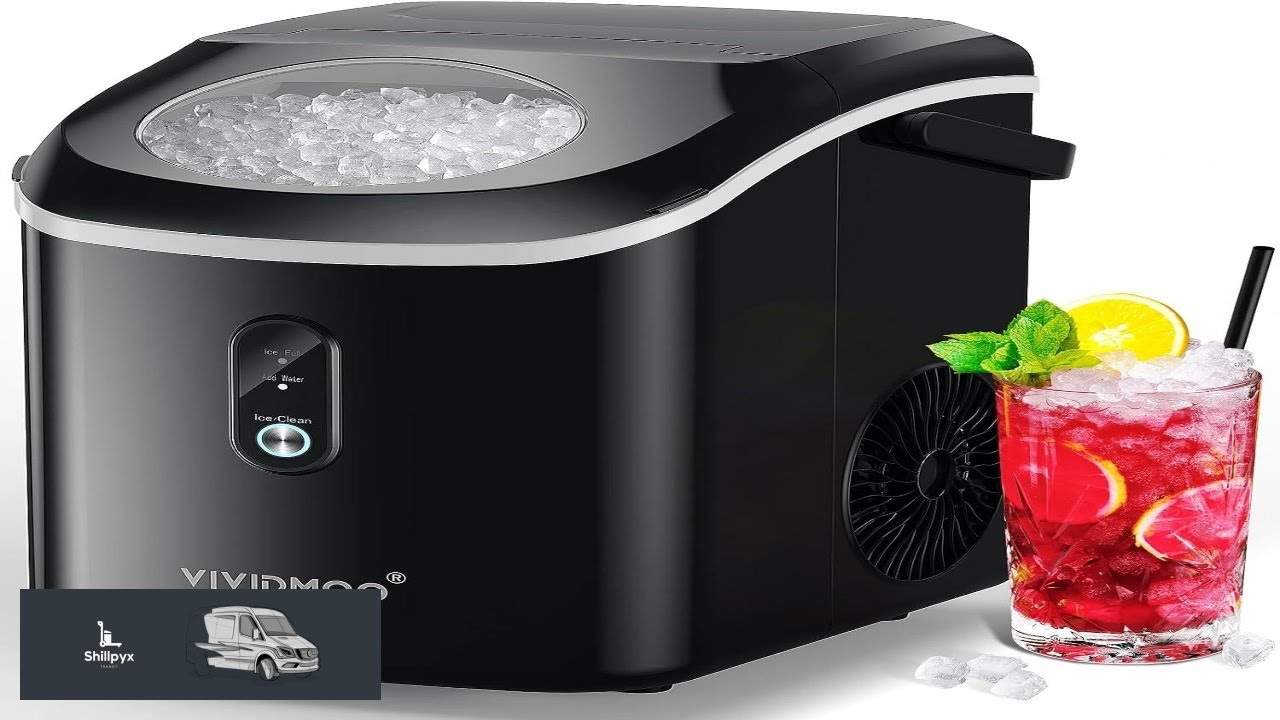 Nugget Ice Maker Countertop 34lbs Day Portable Sonic Pebble Ice Maker with Self Cleaning