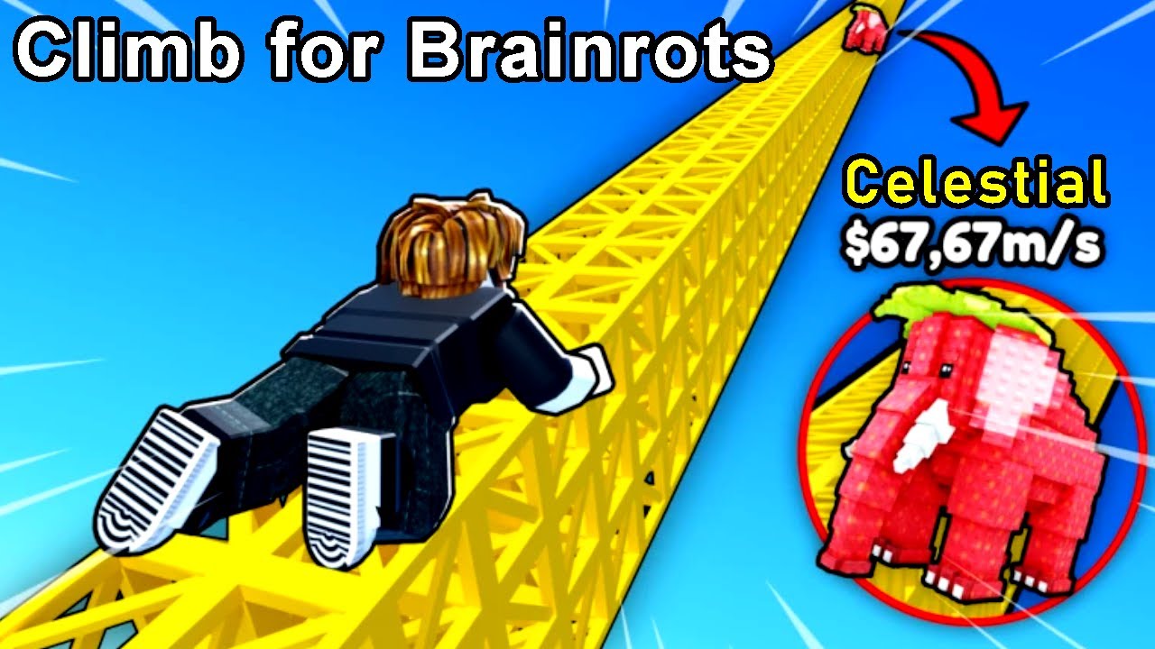 Collecting Celestial brainrot in Roblox Climb For Brainrots