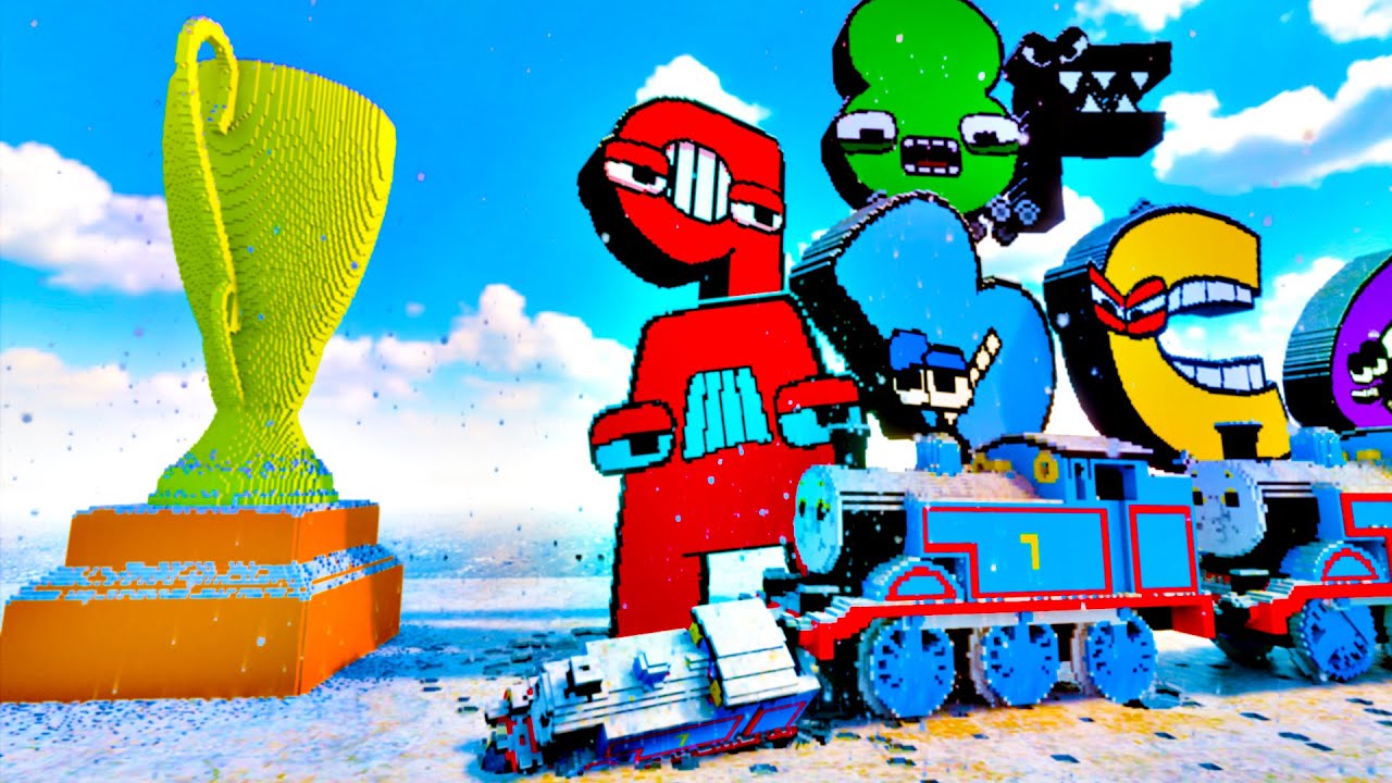 Alphabet Lore Cars & Number Lore Cars vs Frozen Lake Mine Field | Teardown