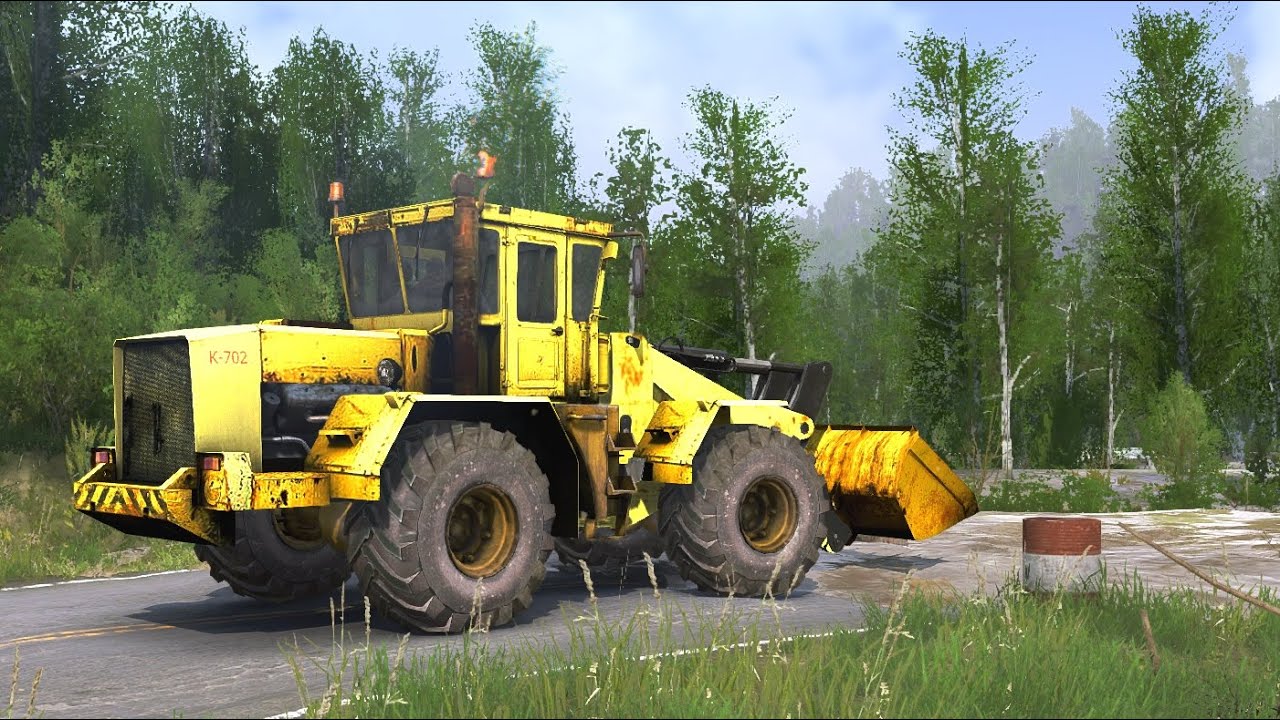 Spintires MudRunner  - Kirovets  K702 Wheel Loader - Driving Offroad Crossing River