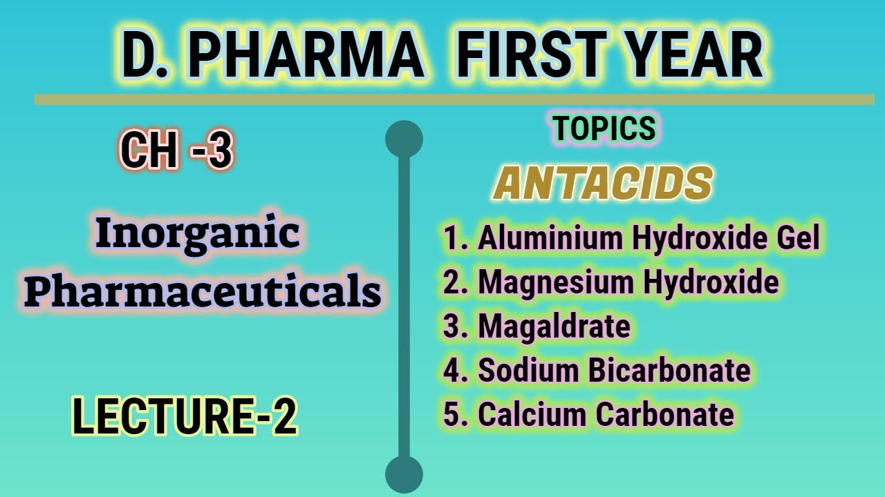 Antacid/Inorganic pharmaceuticals/CH-3/L-2/Pharmaceutical chemistry/D.Pharm first year