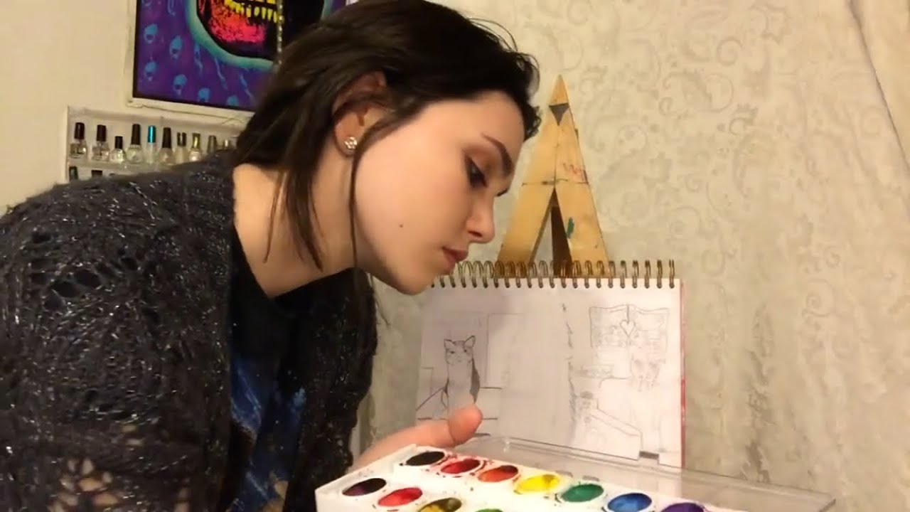 Prim ASMR Painting with Water Color 🎨