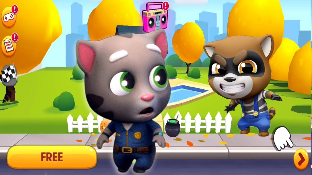 Talking Tom Gold Run Free Unlock All Characters - Officer Tom In Candy Town - Android iOS