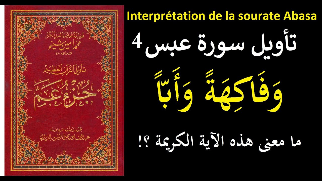 فَلْيَنْظُرِ الْإِنْسَانُ إِلَى طَعَامِهِ Interprétation de la sourate Abasa Partie 4
