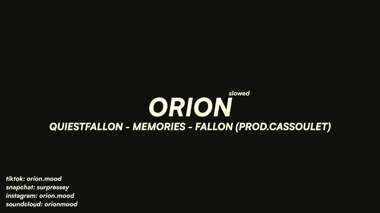 quiestfallon - Memories - Fallon (Prod.Cassoulet) (slowed + reverb)