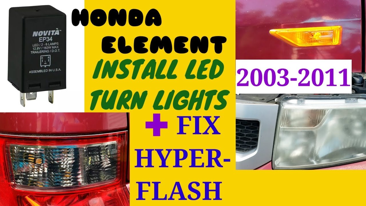 Установка светодиодных поворотников и устранение неисправности Hyperflash для Honda Element 2003-...