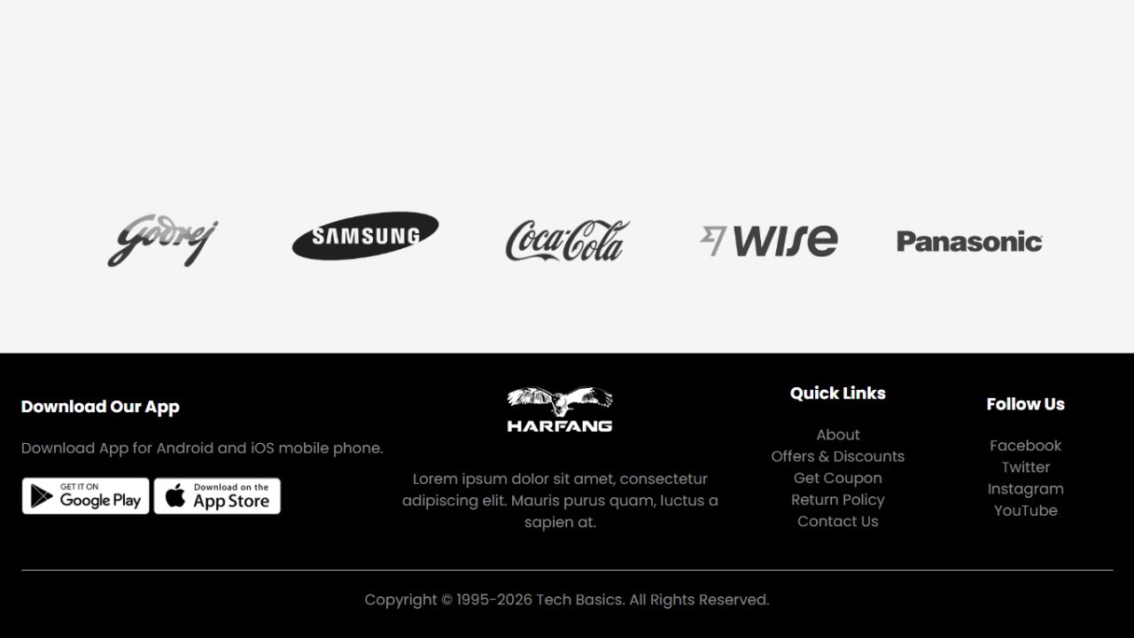 Modern Website Footer Design Using HTML & CSS | Responsive Footer Tutorial