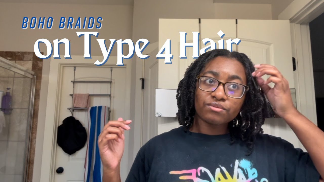 Trying Another Natural Hair Style! | Boho Braids On Type 4 Natural Hair