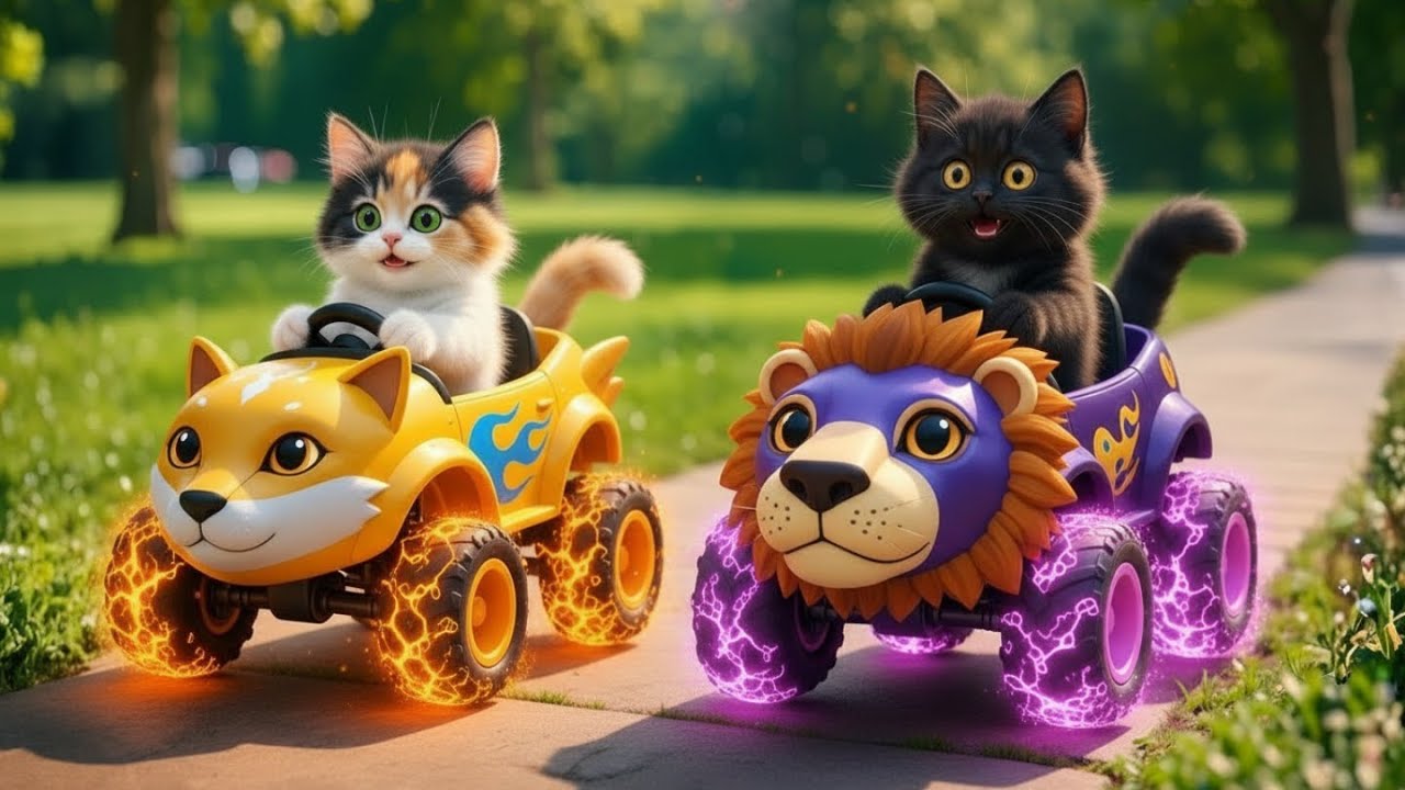 Mama Cat Cleans the Playground Alone to Buy Kitten a Giant Ball for Endless Fun 🧹⚽