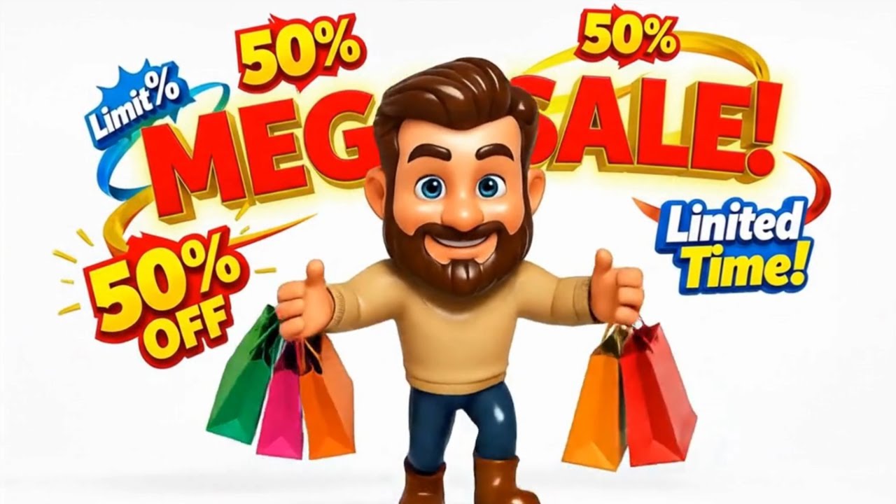 Mega Sale | Discount offer | New Year sale animation video | Free video download