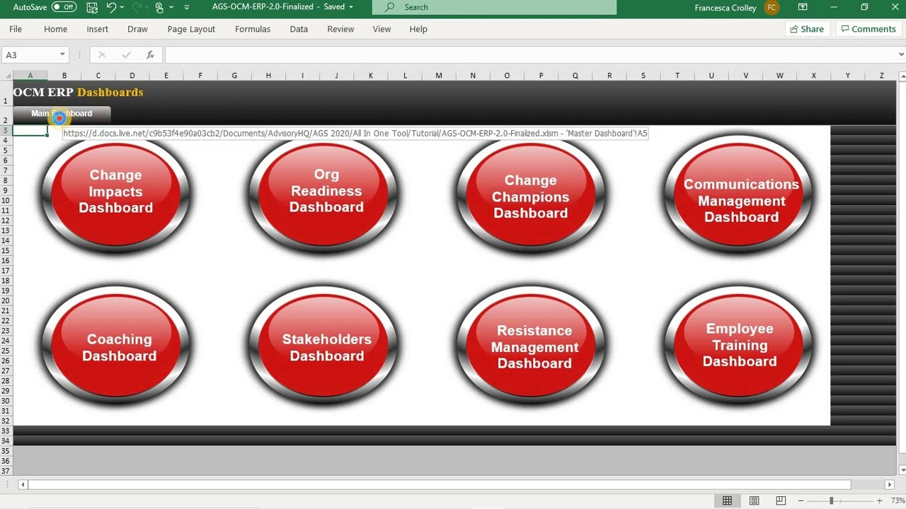Video 1 AGS ERP TOOL Main Dashboard