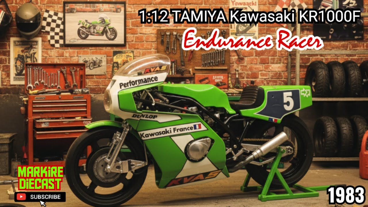 1:12 Kawasaki KR1000F endurance racer 1983 Tamiya . ASMR #tamiya #markirediecast