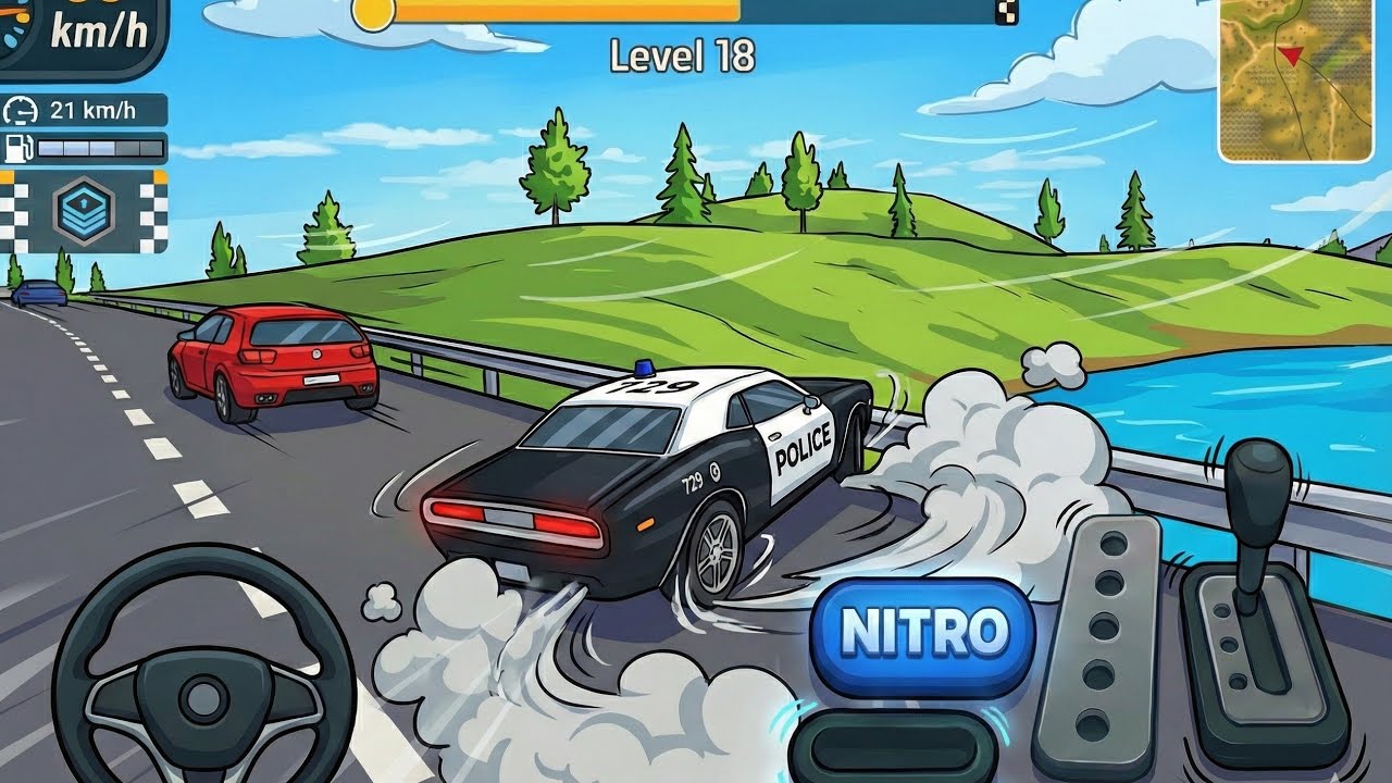 Police Car Chase Simulator 3D - Real City Cop Pursuit Android Gameplay #7 | Skeleton Play