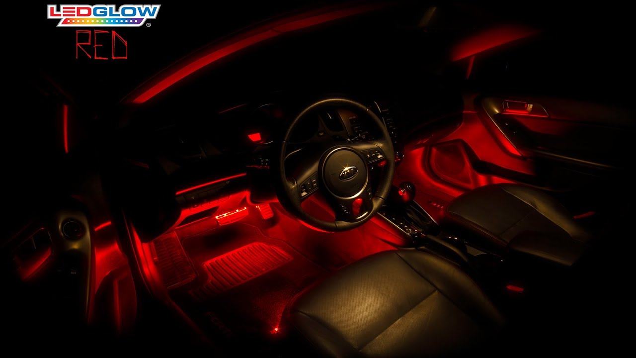 LEDGlow | 4pc Red LED Interior Lights For Cars and Trucks