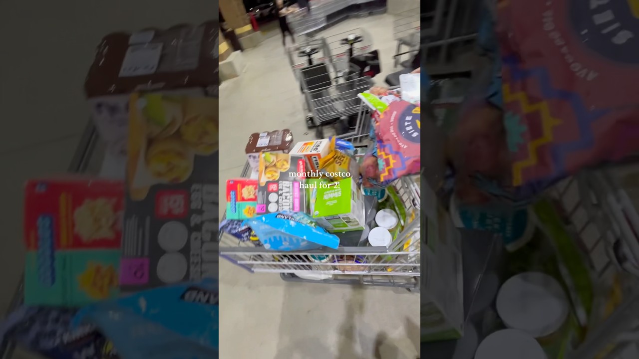 our monthly costco haul for 2 people! #costco #costcofinds #costcohaul #trendingshorts #groceryhaul