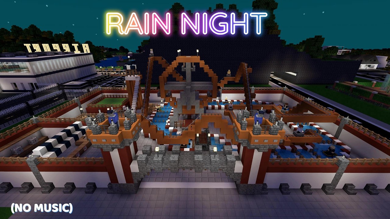 Minecraft Rain & Night Cicadas 🌧 Relaxing Ambience for Sleep, Study & Chill (No Music)
