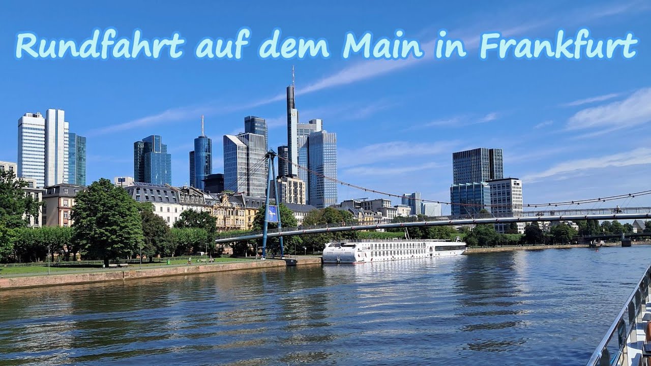 Rundfahrt auf dem Main in Frankfurt mit dem Schiff Maria Sibylla Merian Richtung Grießheim