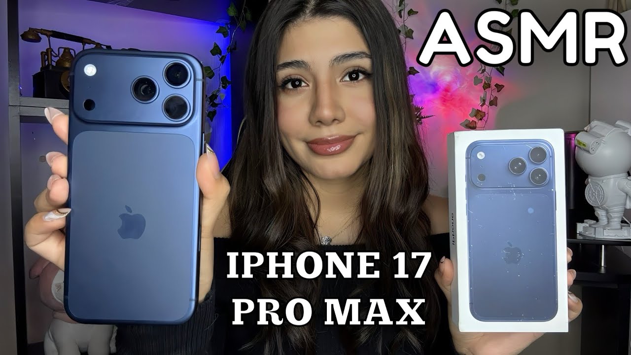 ASMR español / UNBOXING  IPHONE 17 PRO MAX DEEP BLUE + CAMARA TEST