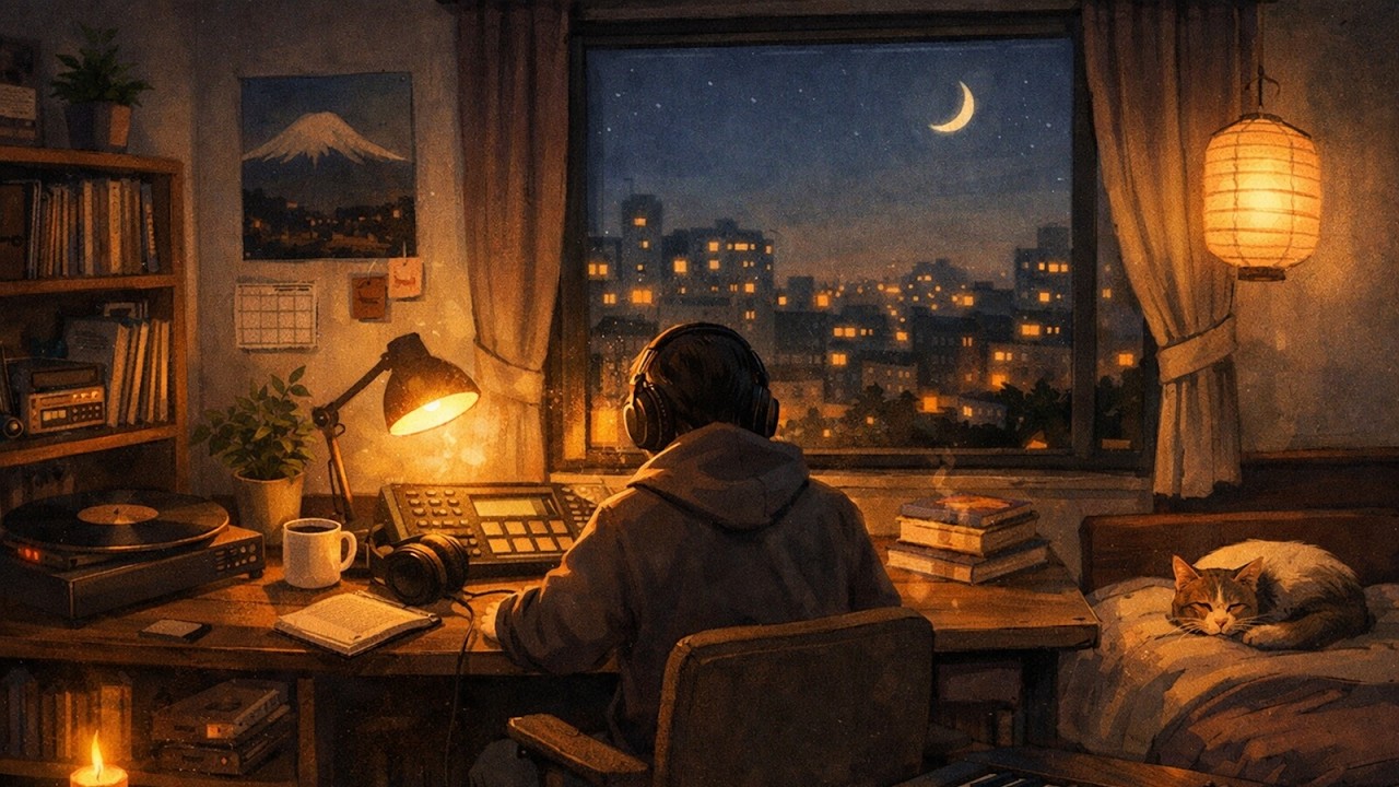 Warm Nostalgic Lofi Hip Hop Chill Beat – Relaxing Study Music with Rhodes Piano, Soft Boom Bap Drums