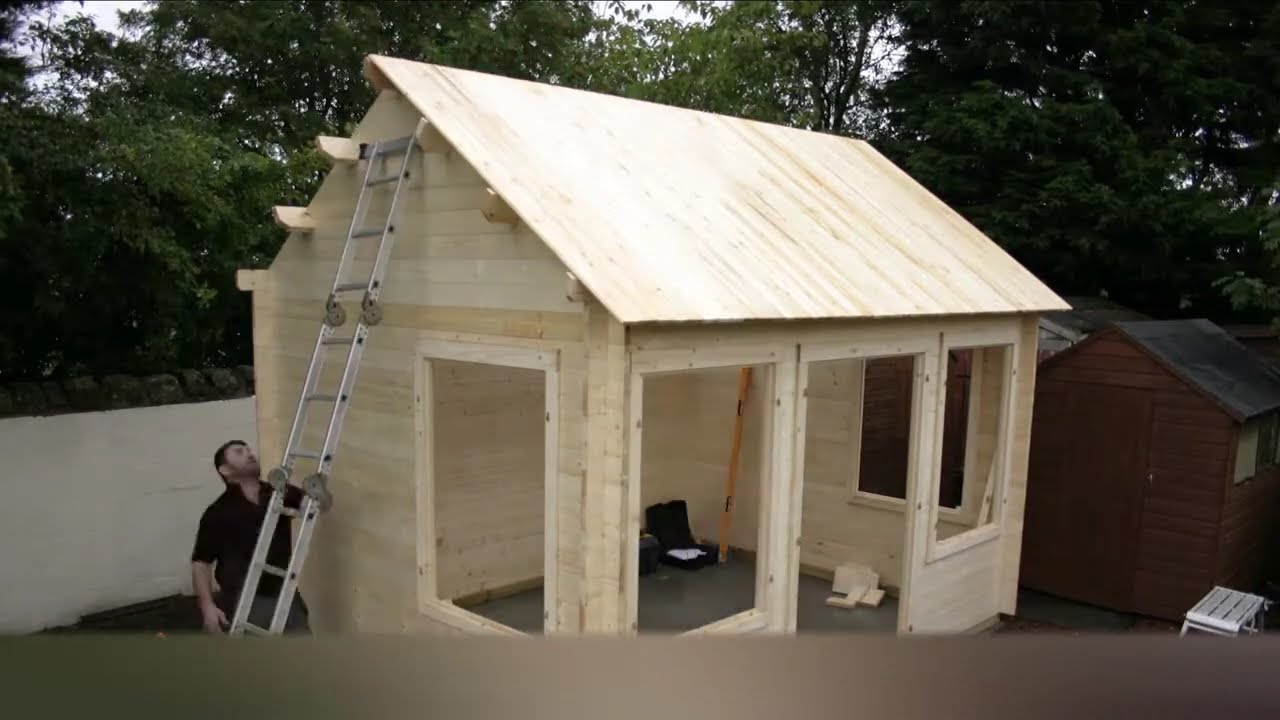 How to construct a timber garden summerhouse - Palmako Claudia clockhouse style cabin