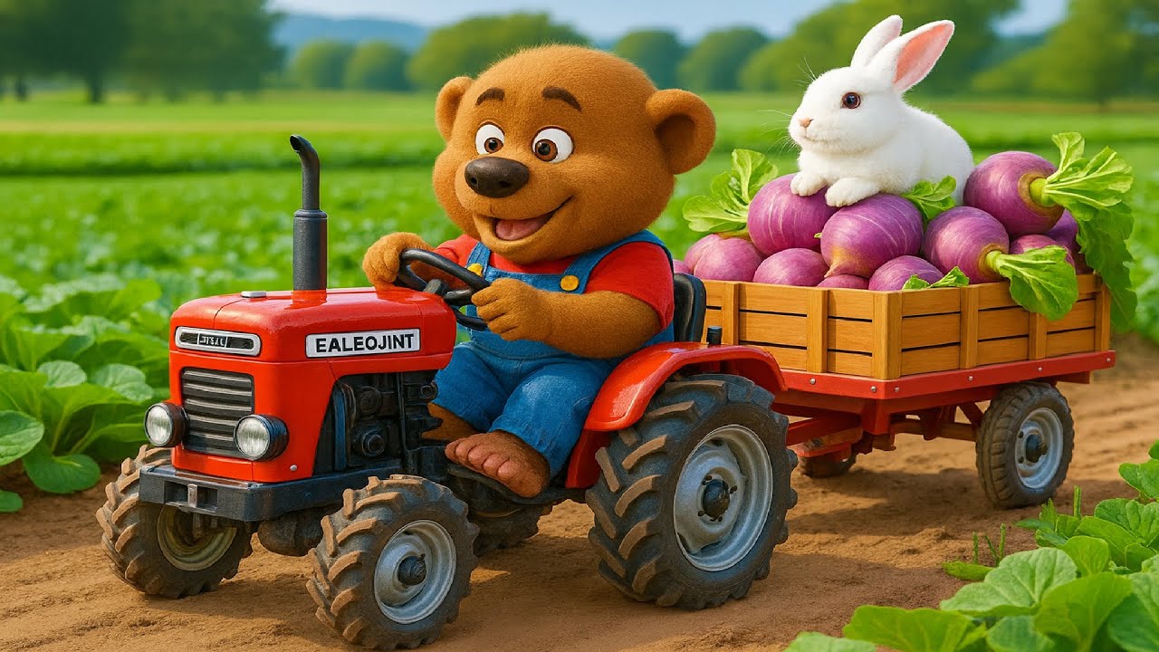 Bear Farmer Beetroot Harvest Turns Into a Heartwarming Bunny Rescue |  Farm Work