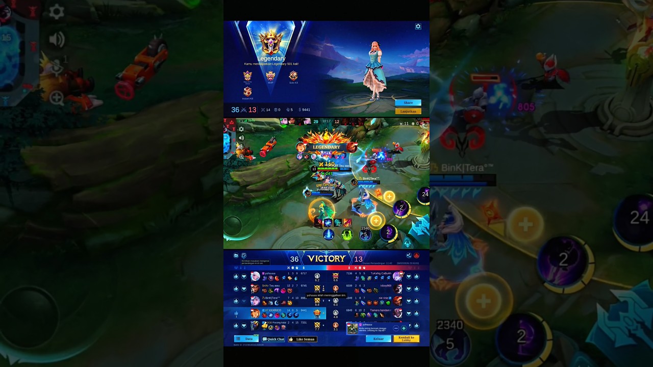 14 Kills + MVP!! Jungler META Guinevere😱 Gameplay MLBB Part.3#mobilelegends #subscribe #shorts #mlbb