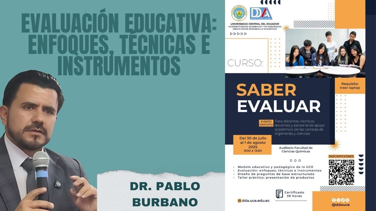 Evaluaci&oacute;n educativa: enfoques, t&eacute;cnicas e instrumentos &ndash; Pablo Burbano | Saber Evaluar UCE