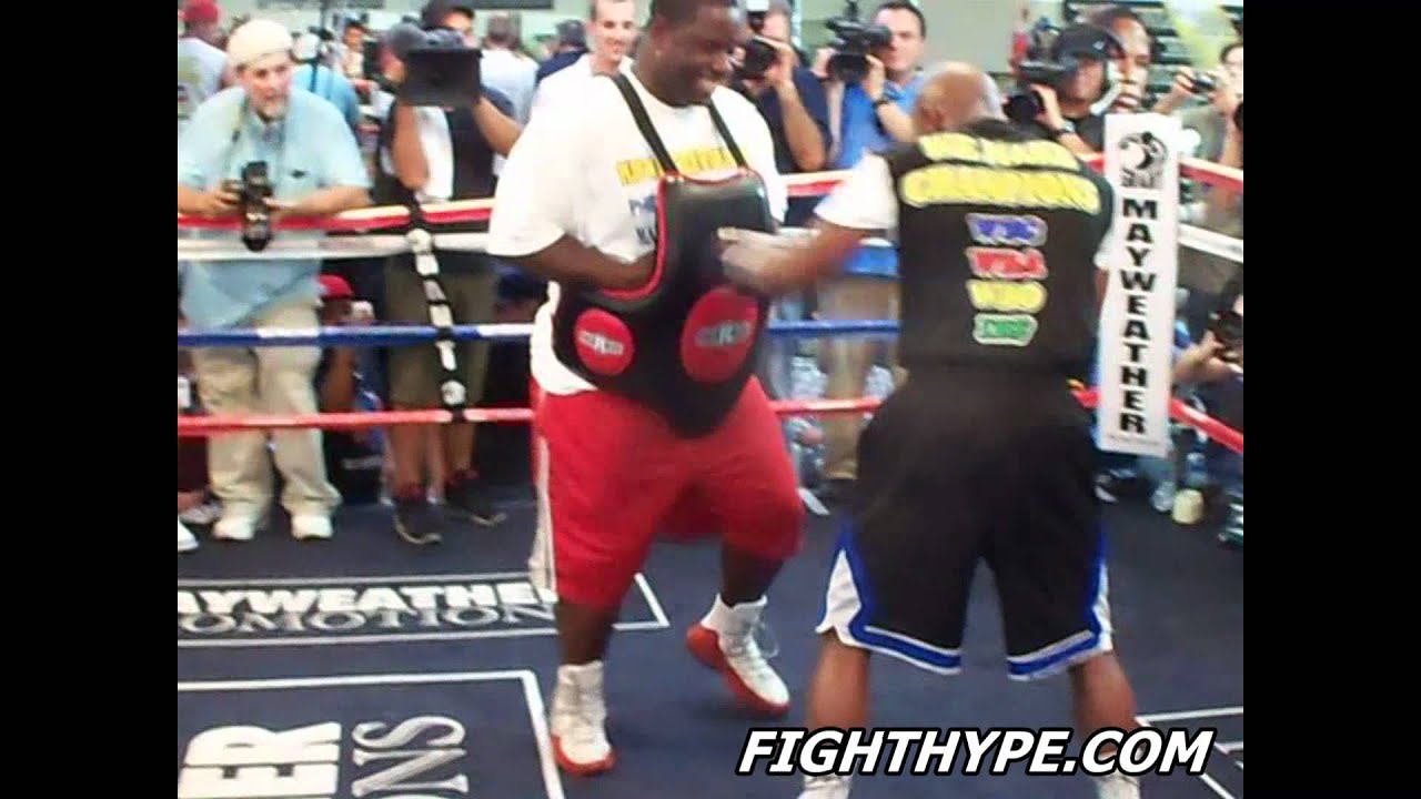 Floyd Mayweather working out for ORTIZ