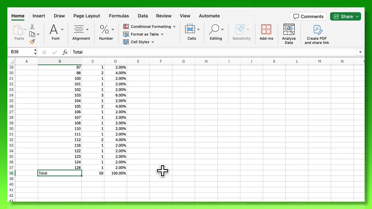Cómo hacer distribuciones de frecuencias no agrupadas y agrupadas usando Excel