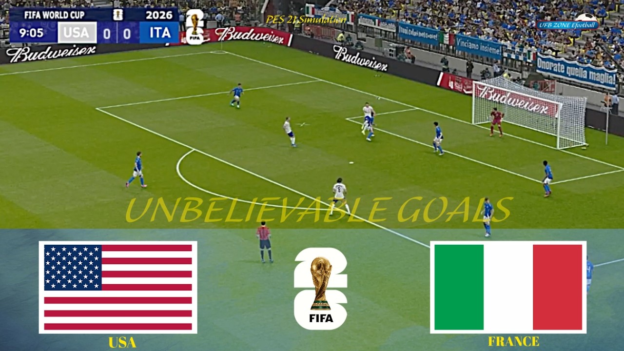 UBELIEVABE GOALS | USA Vs ITALY  | PES 21 Simulation