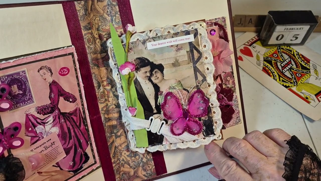 BURGUNDY altered book