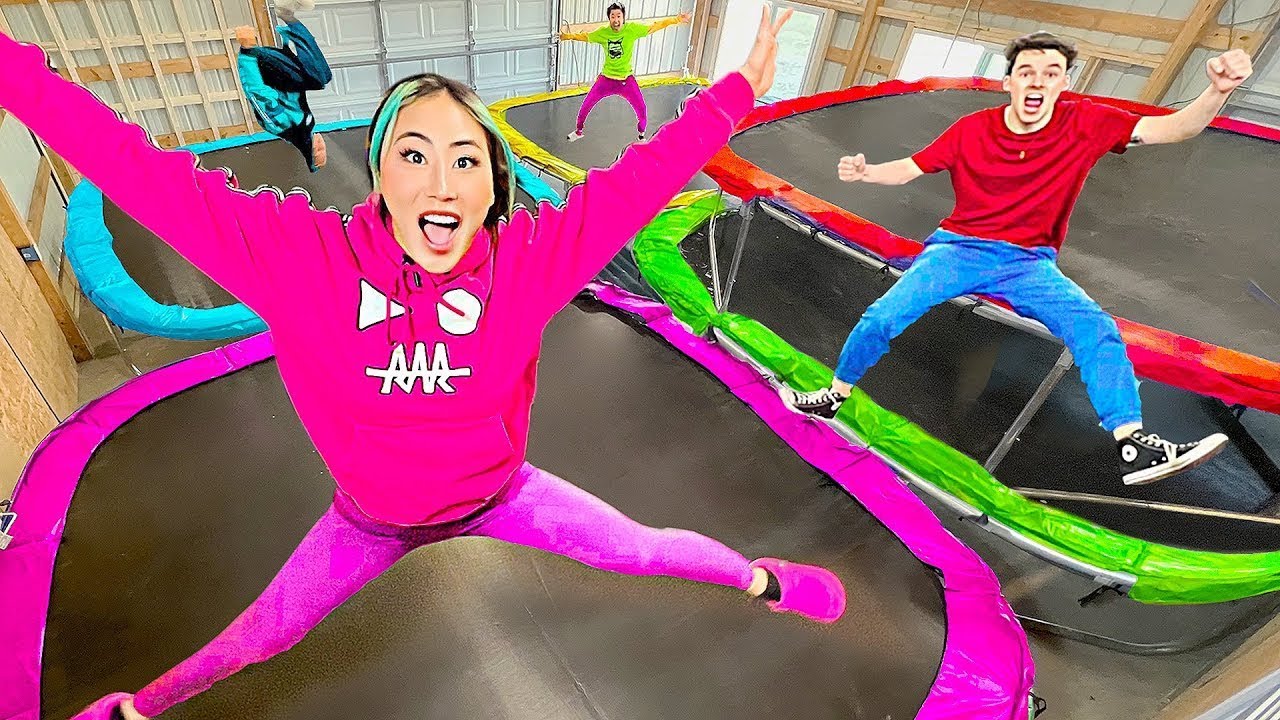 LAST TO LEAVE THE TRAMPOLINE PARK WINS!!
