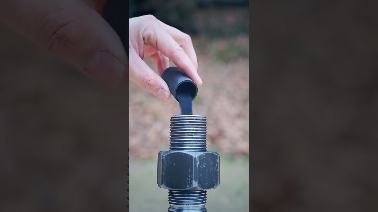 30mm Caliber Bolt and Nut Powerful mini CANNON - Slow motion. 