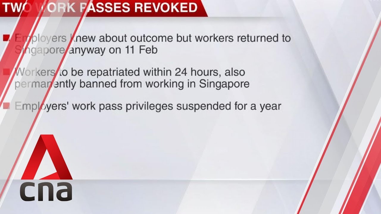 2 workers, employers taken to task by MOM for flouting entry requirements