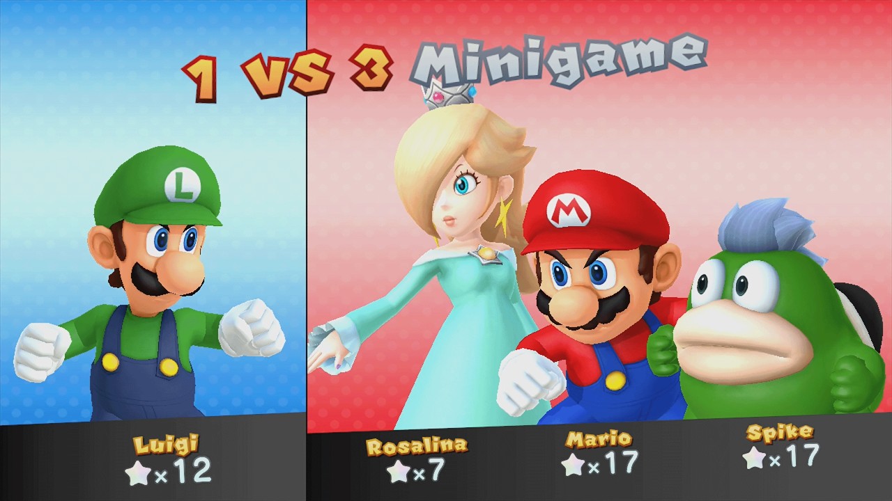 Mario Party 10 - Luigi vs Mario vs Spike vs Rosalina - Haunted Trail