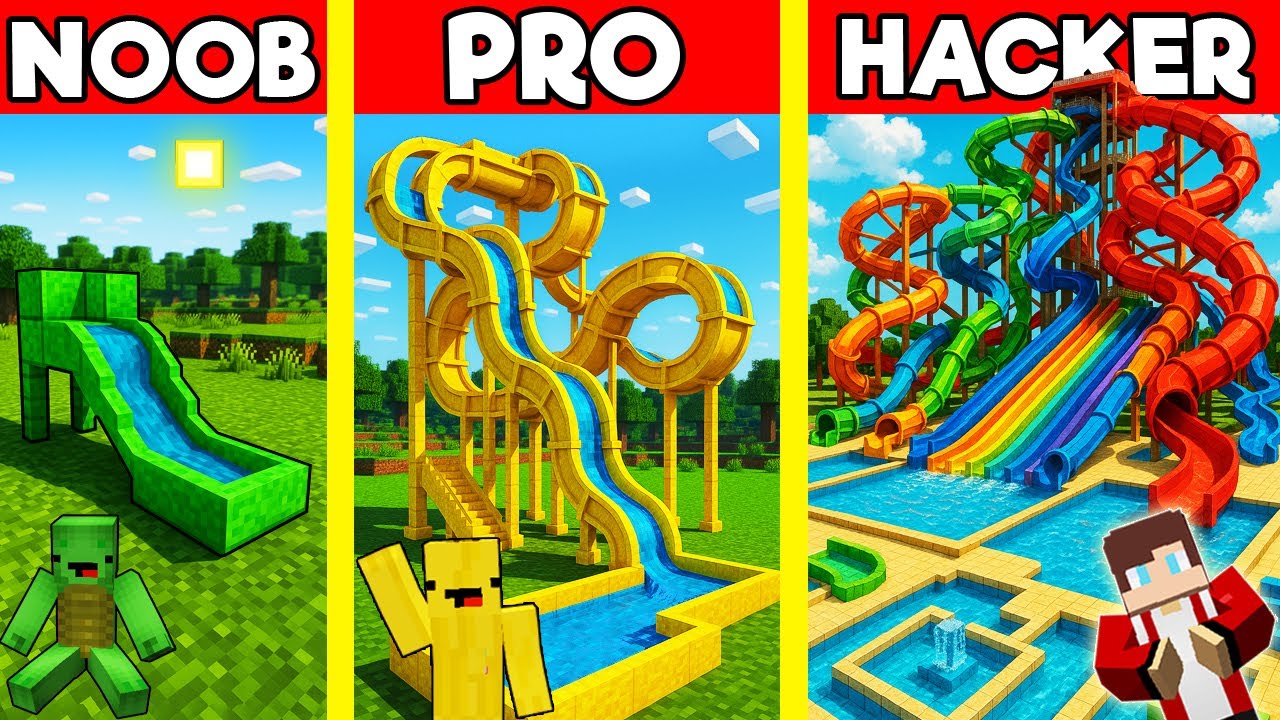 AQUAPARK Build Battle w Minecraft - WYZWANIE NOOB VS PRO - Maizen Mizen Mazien Parody