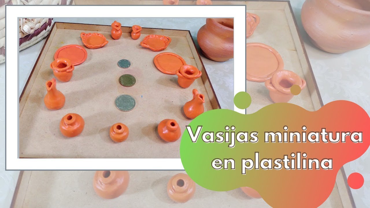 Cómo elaborar vasijas miniatura en plastilina!♥