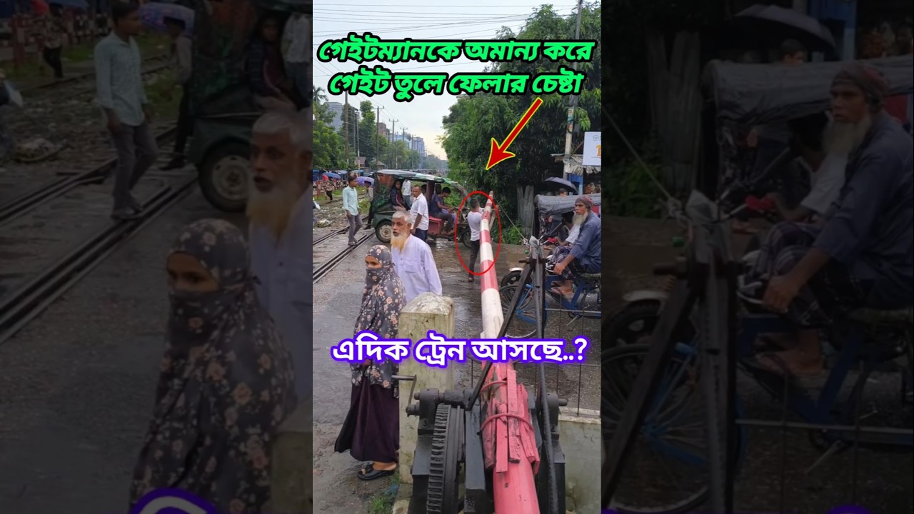 The train is coming, what happens to the busy railway gate. #shorts #railgate #ytshorts