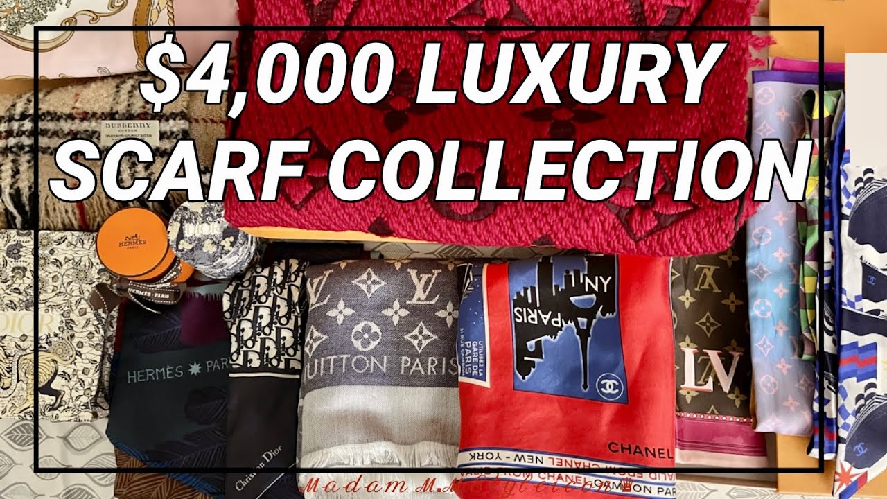 РОСКОШНАЯ КОЛЛЕКЦИЯ ШАРФОВ ЗА 4000 ДОЛЛАРОВ | CHANEL, HERMÈS, LOUIS VUITTON, DIOR & BURBERRY #358